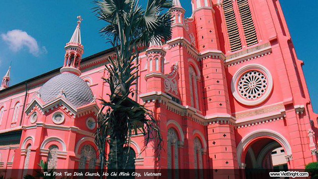 The Pink Tan Dinh Church in Ho Chi Minh city, Vietnam | www.VietBright.com